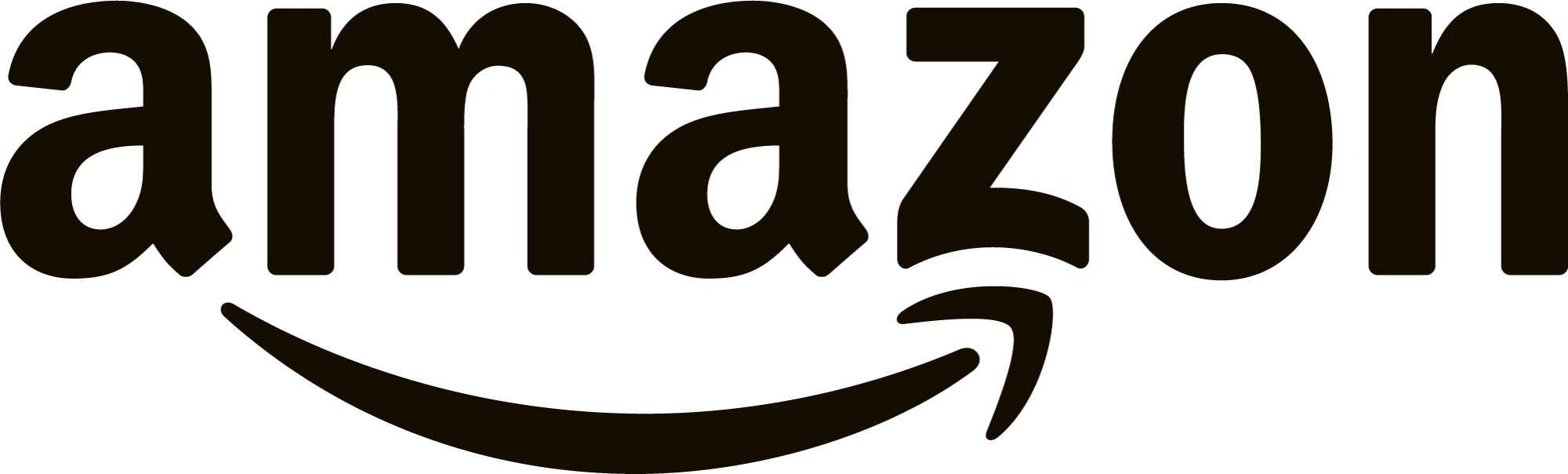 Amazon logo in black with arrow underneath, pointing from A to Z.