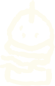 Cream colored line art illustration of a hamburger