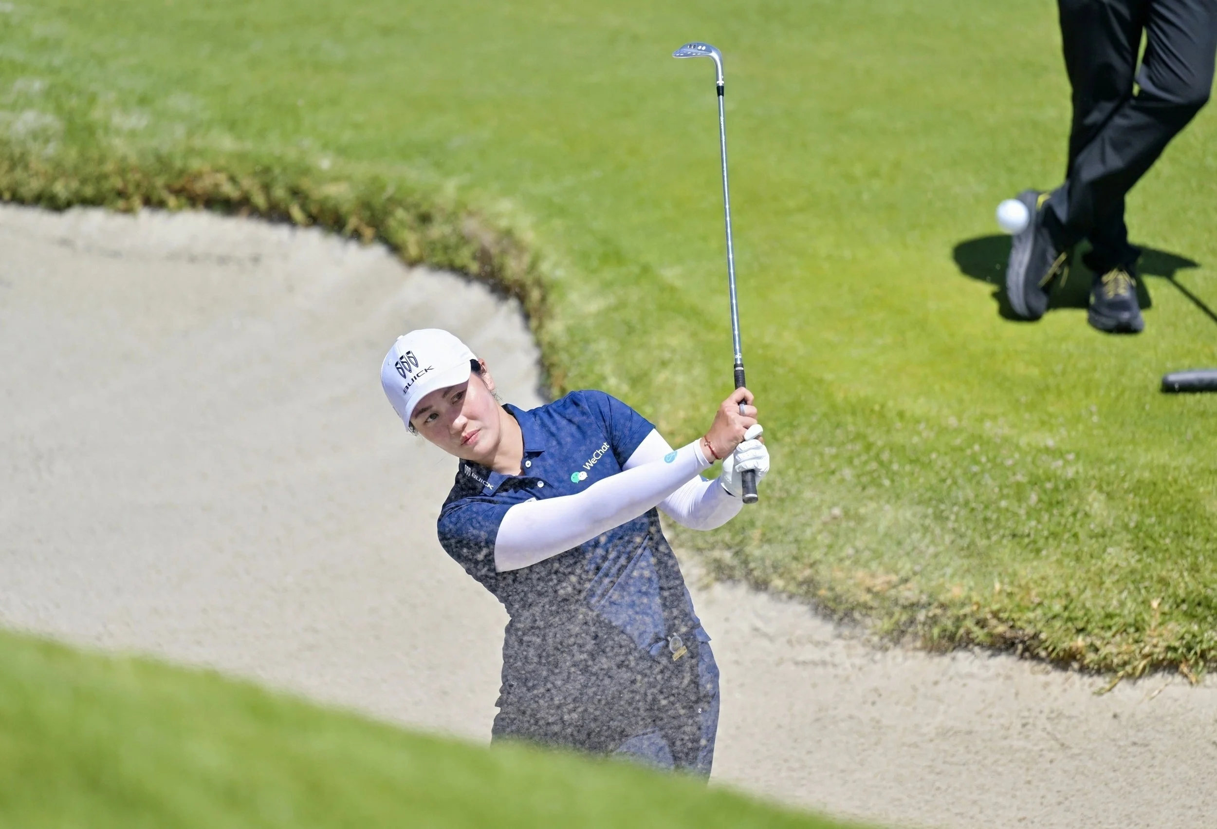 Janet Xiyu Lin during a practice round at the 2026 US Open