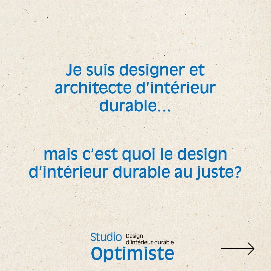 Je suis designer et architecte d&rsquo;int&eacute;rieur durable..mais c&rsquo;est quoi le design d&rsquo;int&eacute;rieur durable au juste?

👉C&rsquo;est une r&eacute;flexion globale de l&rsquo;int&eacute;rieur qui place le bien-&ecirc;tre de ses oc