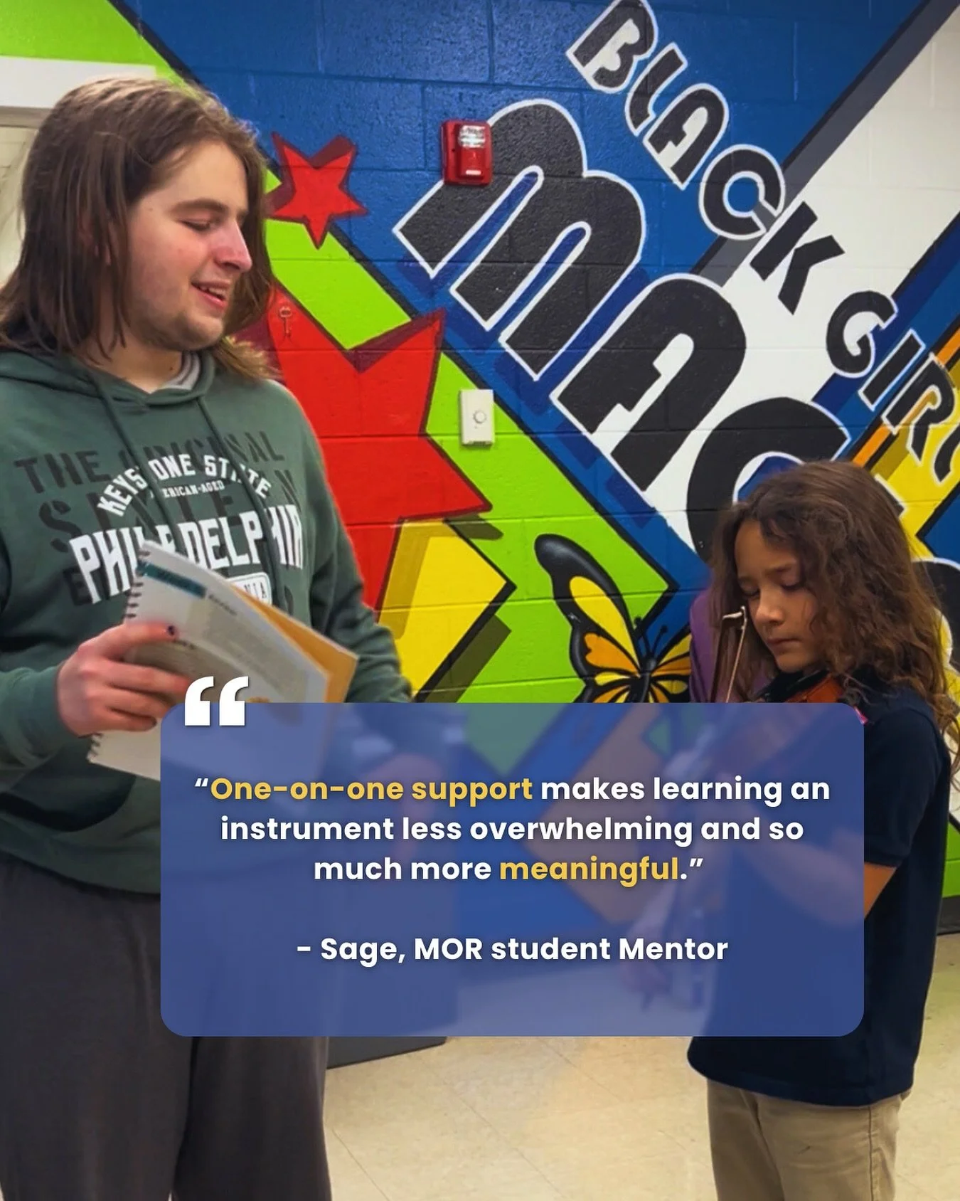 Happy International Volunteer Day to all of our volunteers and mentors.
Mentors like Sage remind us how powerful it is when a young musician has someone in their corner.
We&rsquo;re grateful for every mentor who shows up, supports, and encourages our