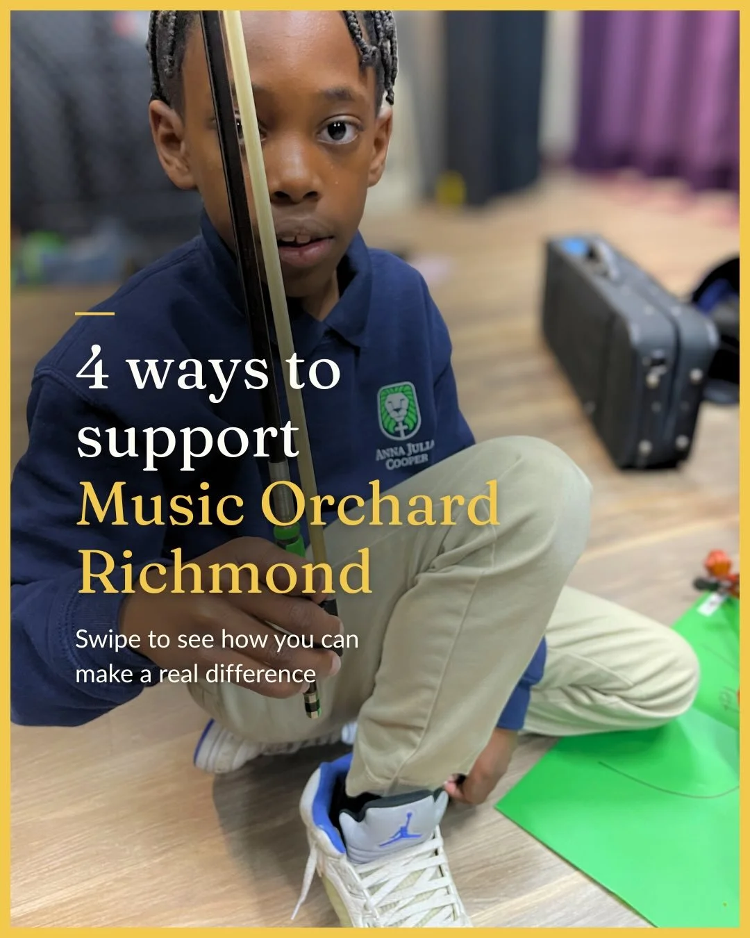 Music Orchard Richmond runs on community and that means you too🎻 

Whether you share a post, show up as a practice mentor, donate, or volunteer your skills, every bit of support keeps high-quality music education accessible for RVA students! 

Swipe