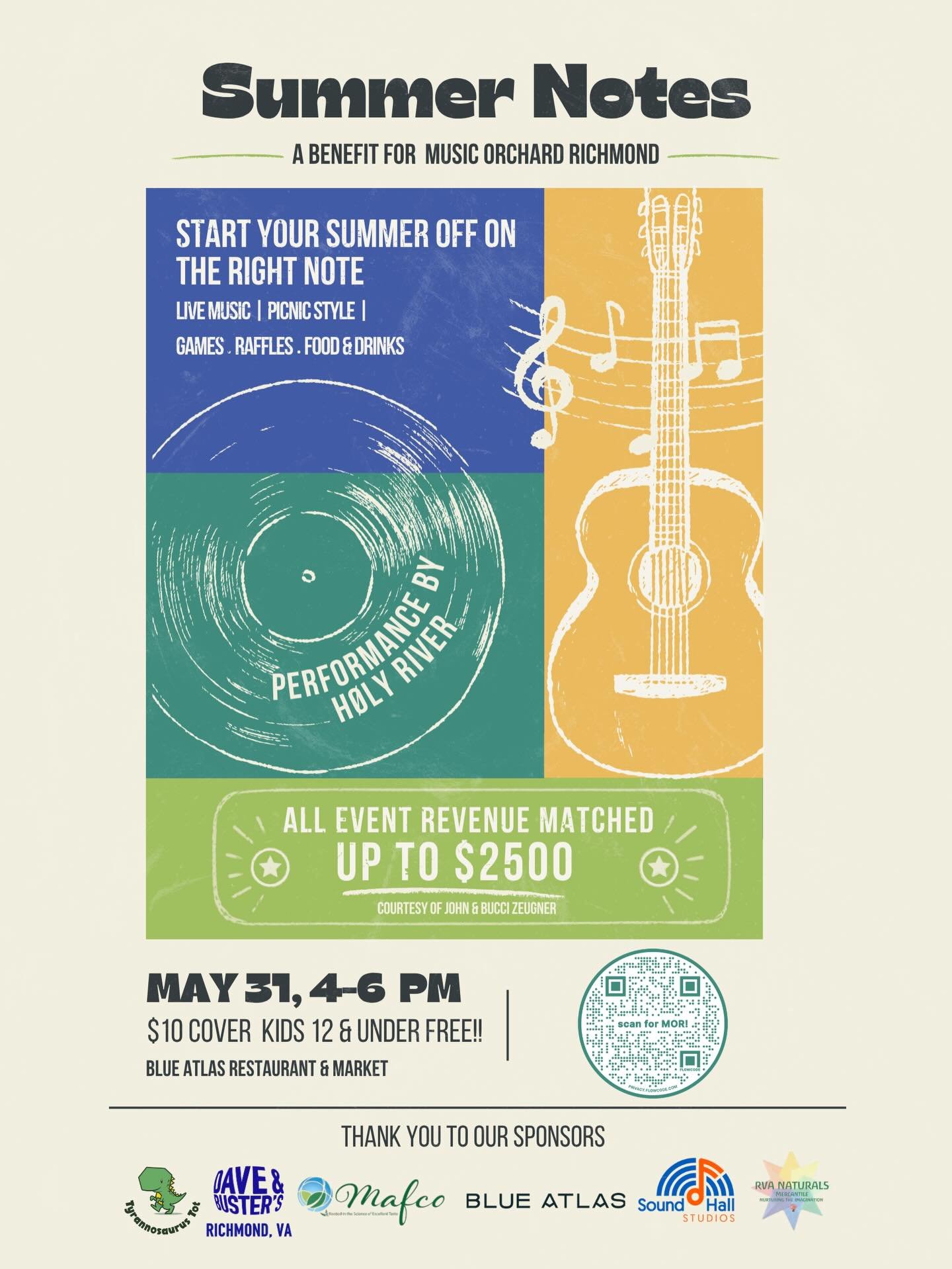 Start your summer off on the right note 🎶

School&rsquo;s out, the weather&rsquo;s finally right, AND we&rsquo;re taking over Blue Atlas for the afternoon! 

Spend the afternoon with good food, drinks, and live music from @holyrivermusic , all on th