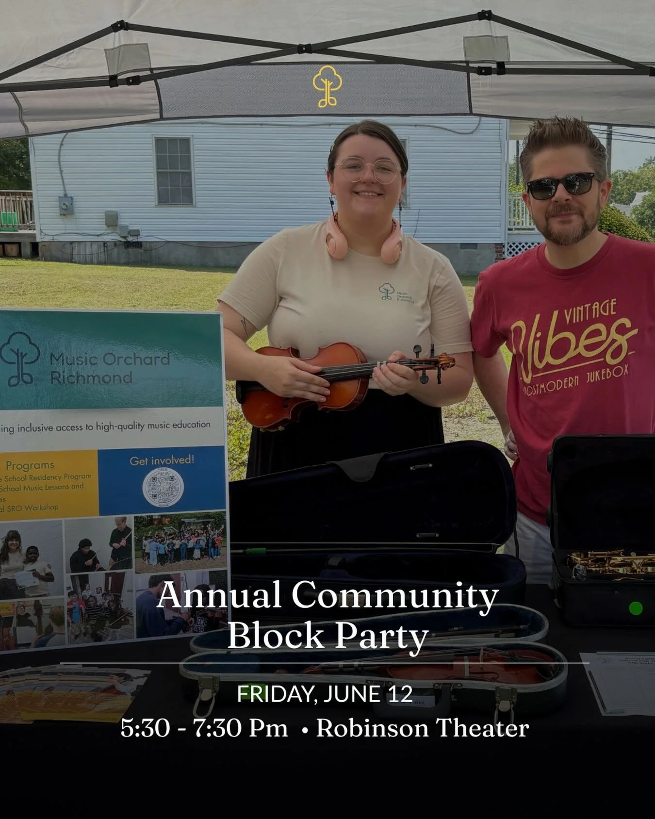 We&rsquo;ll be at the Robinson Theater Community Arts Center&rsquo;s Annual Community Block Party this Friday! 🎶

Come stop by our table, say hi, and learn more about Music Orchard Richmond and the work we&rsquo;re doing to expand access to music ed