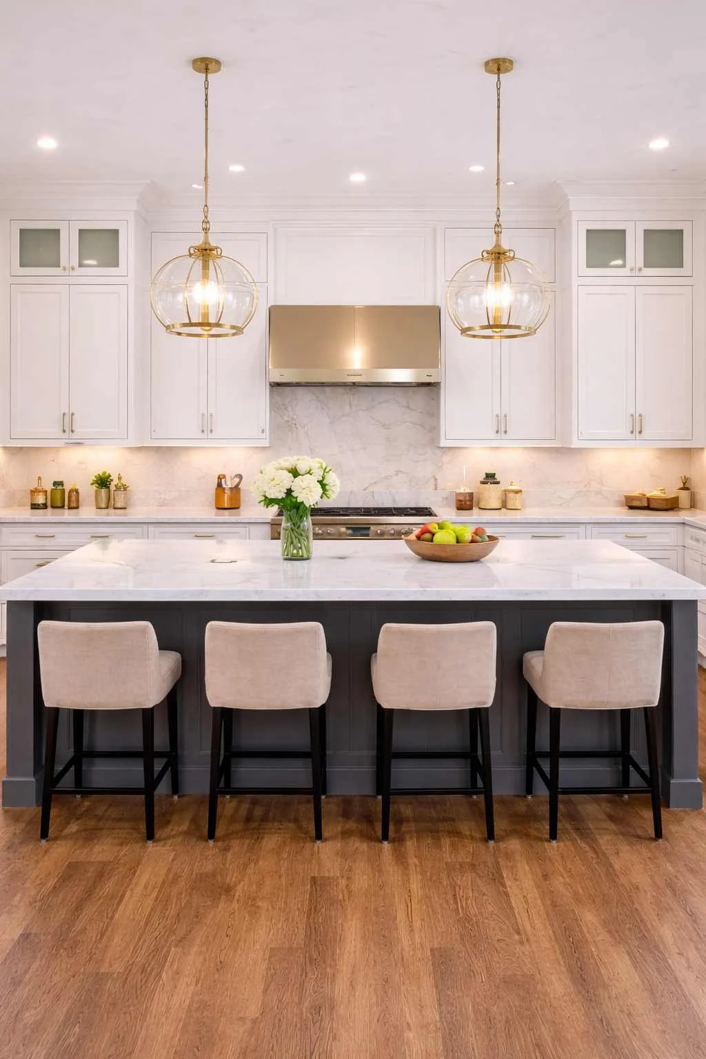 Finished kitchen remodel (front view) in McLean, VA