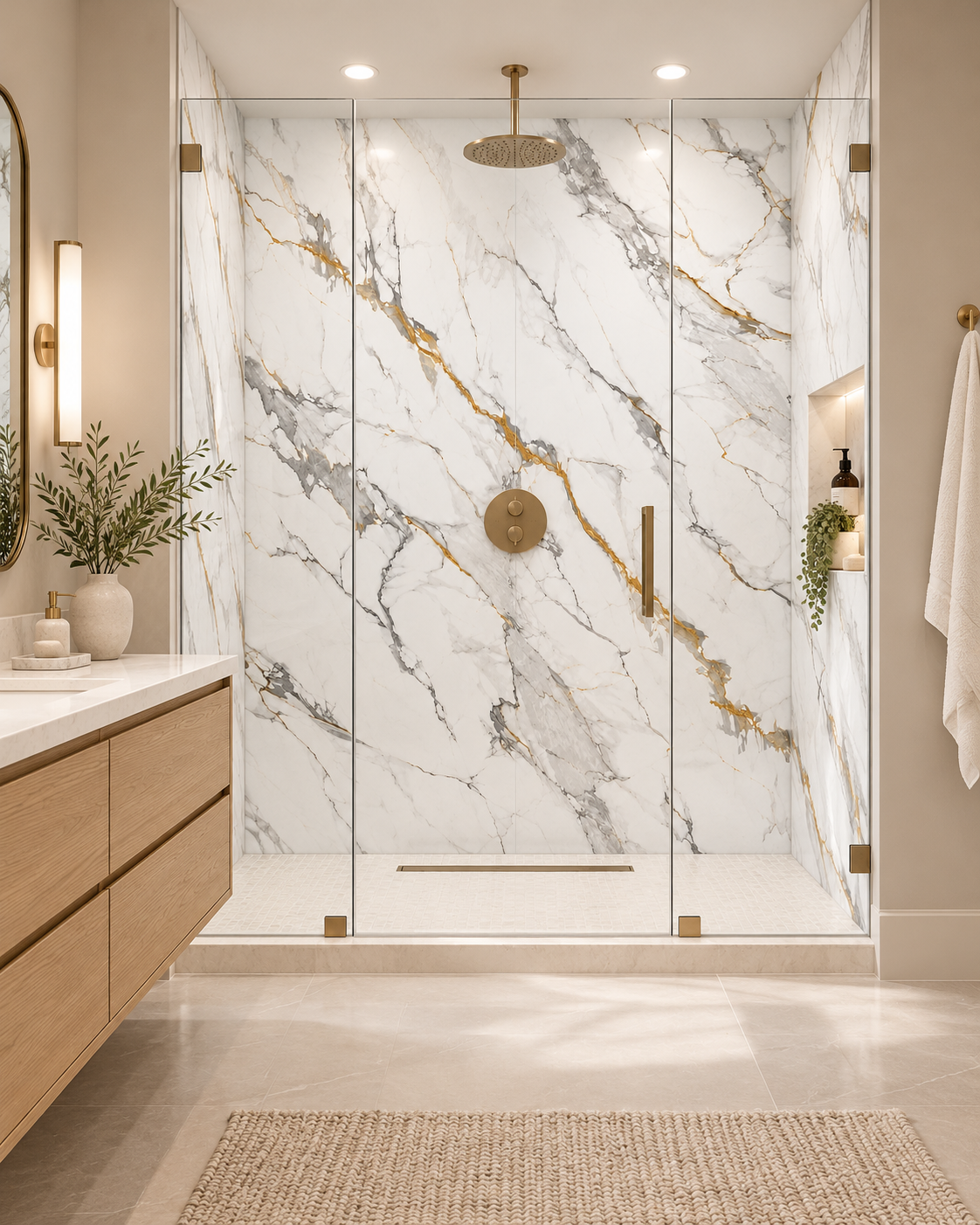 Aurelia Gold Shower Wall Panel