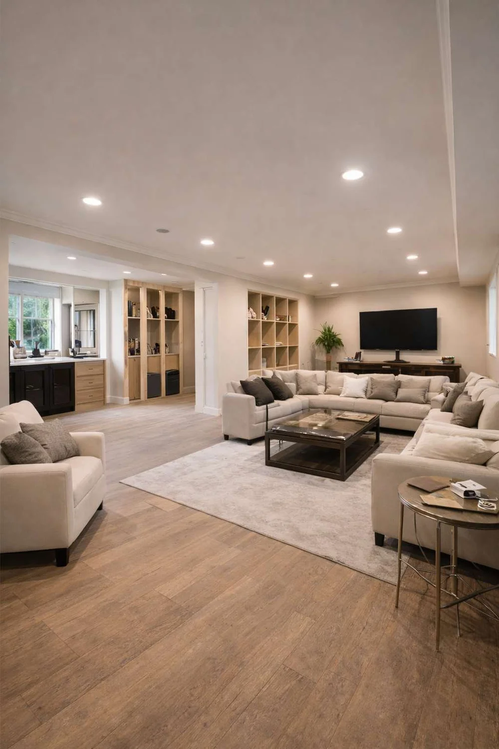 Finished basement living space in McLean, VA