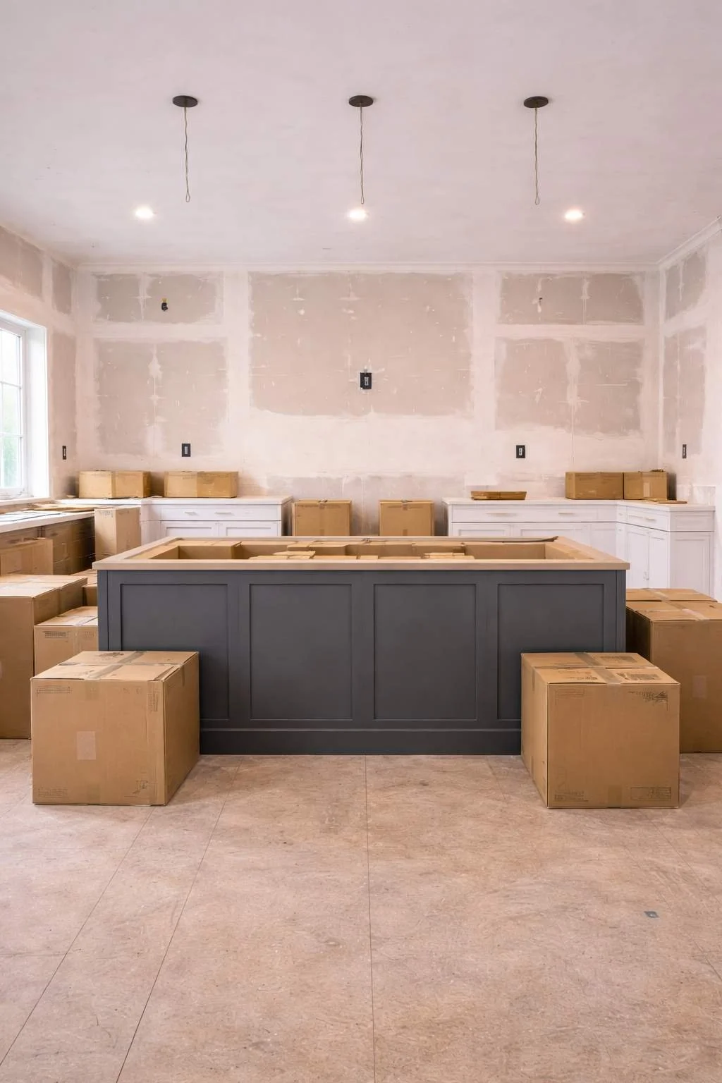 Kitchen remodeling construction phase (front view) in McLean, VA