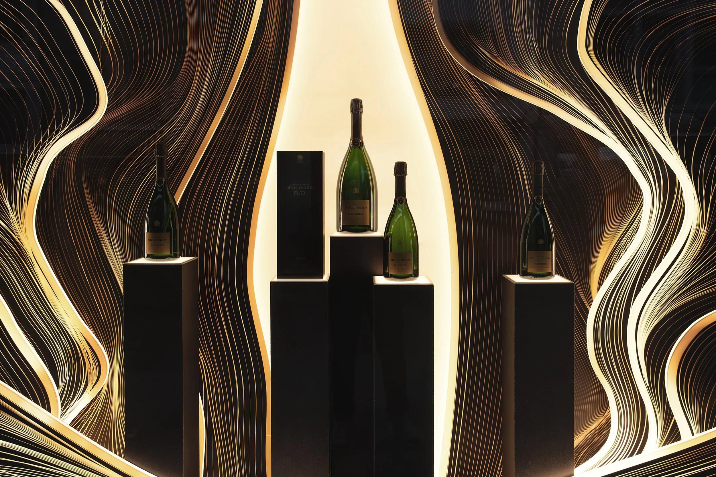 Champagne Bollinger, R-D 2008, Vitrines