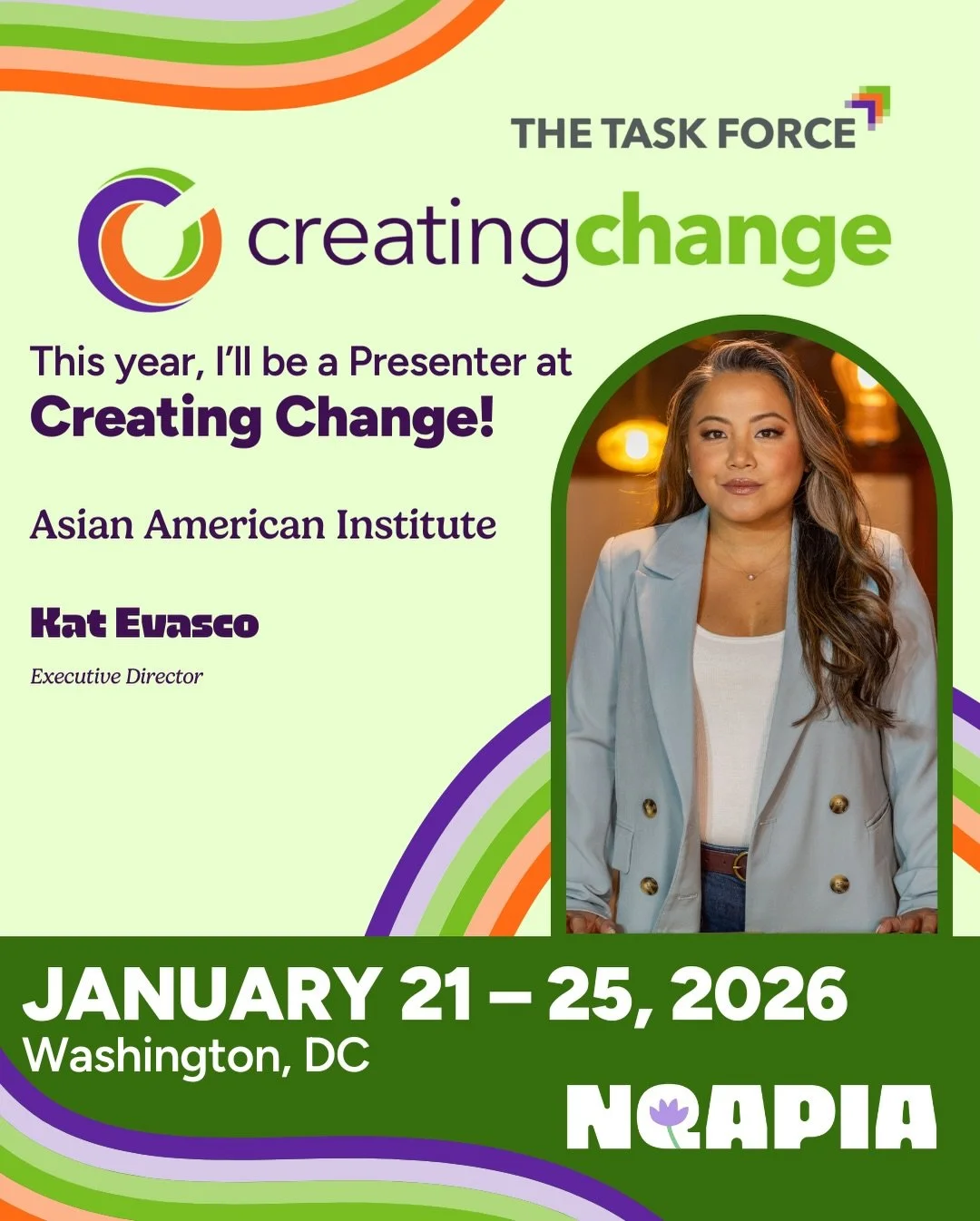 🚨 Meet the NQAPIA team heading to Creating Change 2026! 🚨

The nation&rsquo;s largest LGBTQ+ activist gathering is coming to Washington, DC this January, and we&rsquo;re so excited to be part of it. Over 3,000+ LGBTQ+ leaders, organizers, and dream