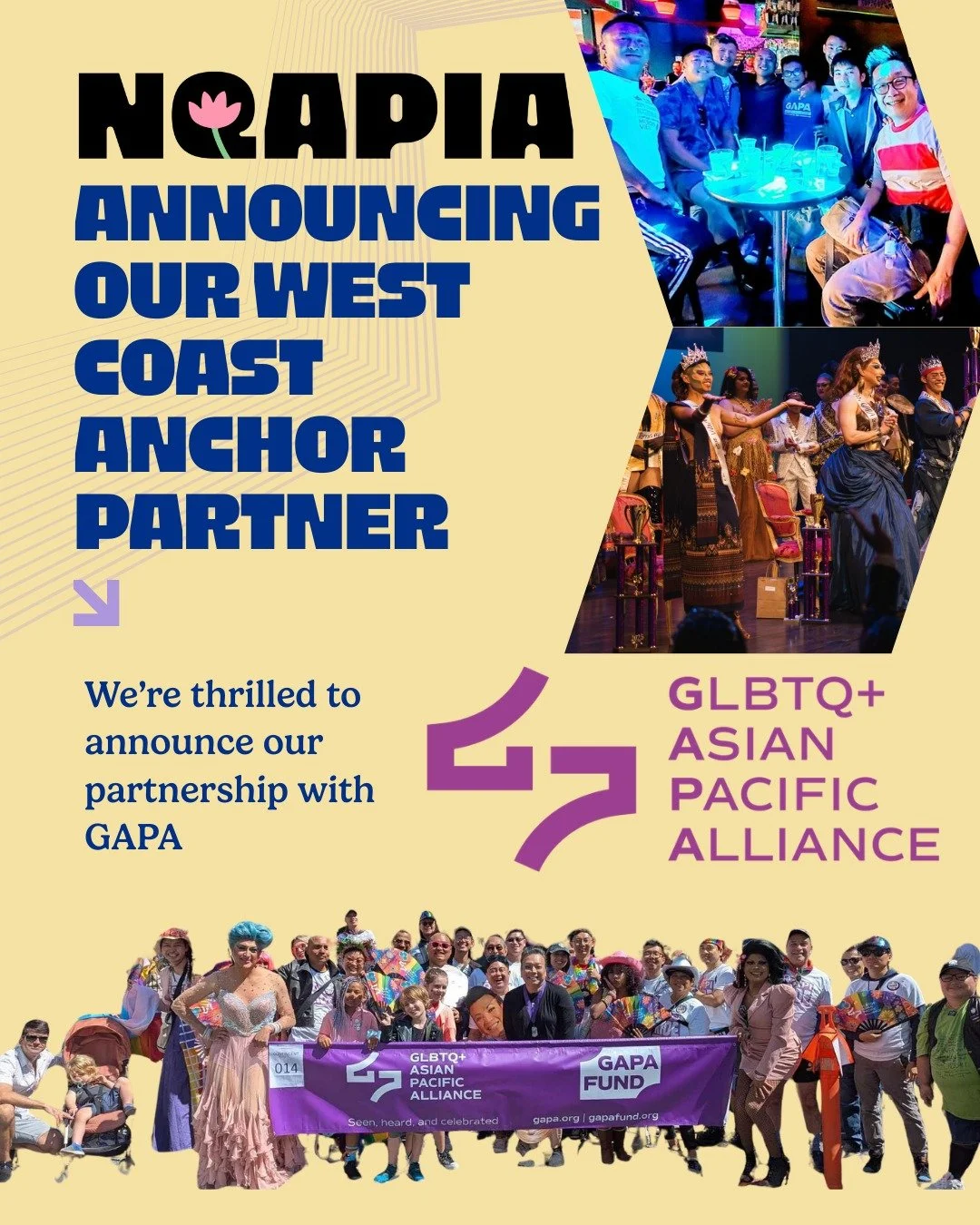 We&rsquo;re proud to announce @gapasf as an Anchor Partner for NQAPIA&rsquo;s 2026 West Coast Regional Convening.

As an anchor partner, GAPA is helping co-shape the vision, outreach, and on-the-ground execution of this gathering&mdash;bringing toget