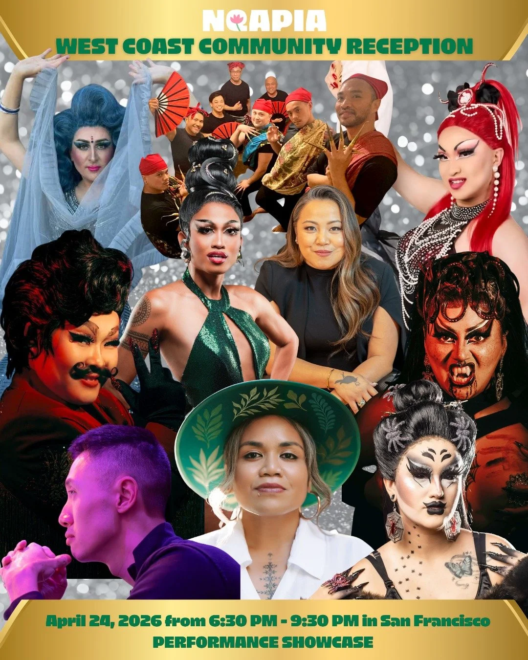 The stage is set for our West Coast Community Reception: Performance Showcase, featuring a lineup of Bay Area artists whose work moves across drag, dance, poetry, and music.

This is a space where queer and trans AANHPI artists take up the stage on t