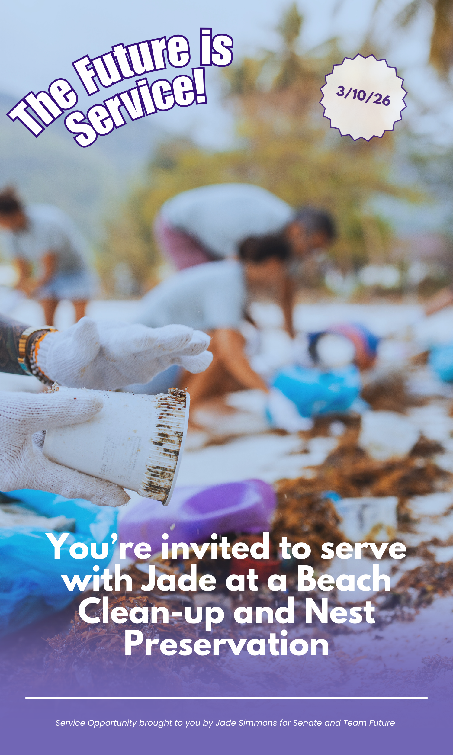 Serve with jade at galveston beach