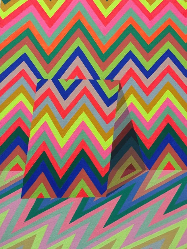 "Study for Camofleur II," 2014,
Gouache on panel,
12" x 9"