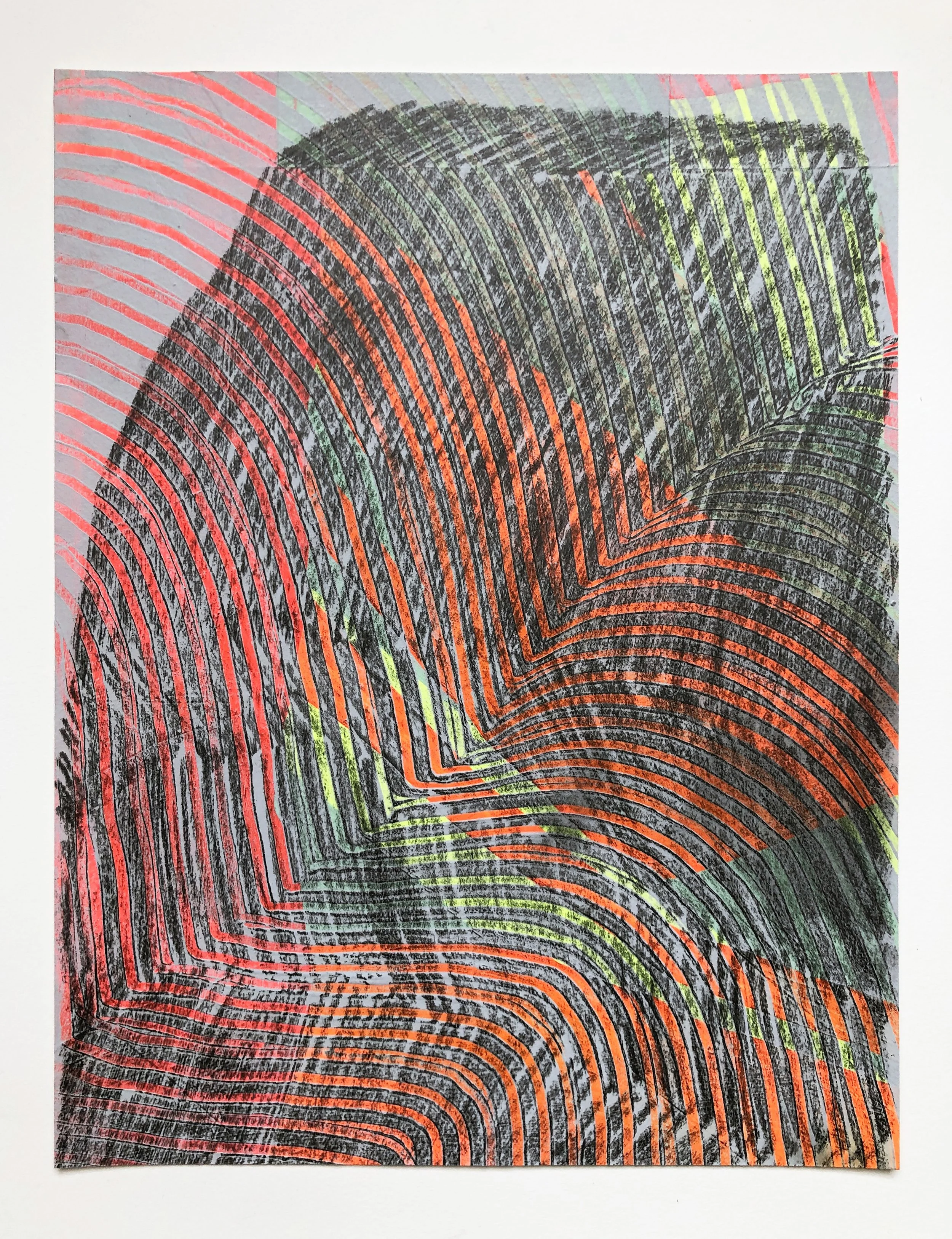 "Pile Study II," 2021,
Acrylic and graphite on paper,
12" x 9"