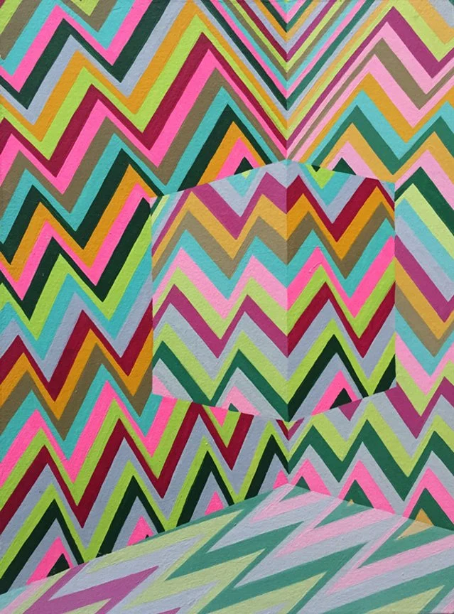 "Study for Camofleur I," 2014,
Gouache on panel,
12" x 9"