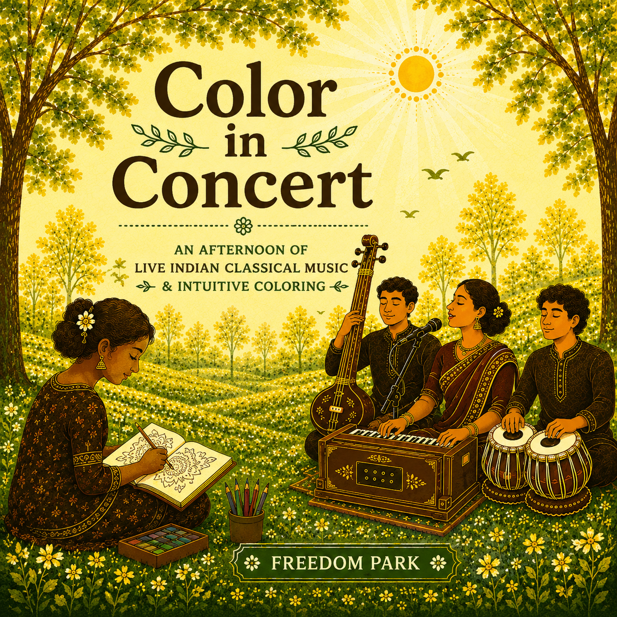 Color in Concert: Experience Melody, Create in Color (Hindustani)