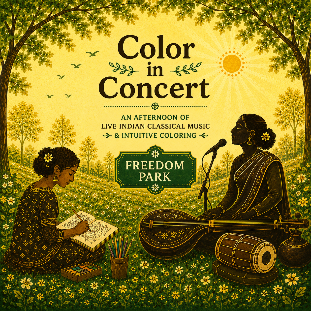 Color in Concert: Experience Melody, Create in Color (Carnatic)