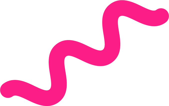 Pink twisted ribbon shape on a black background.