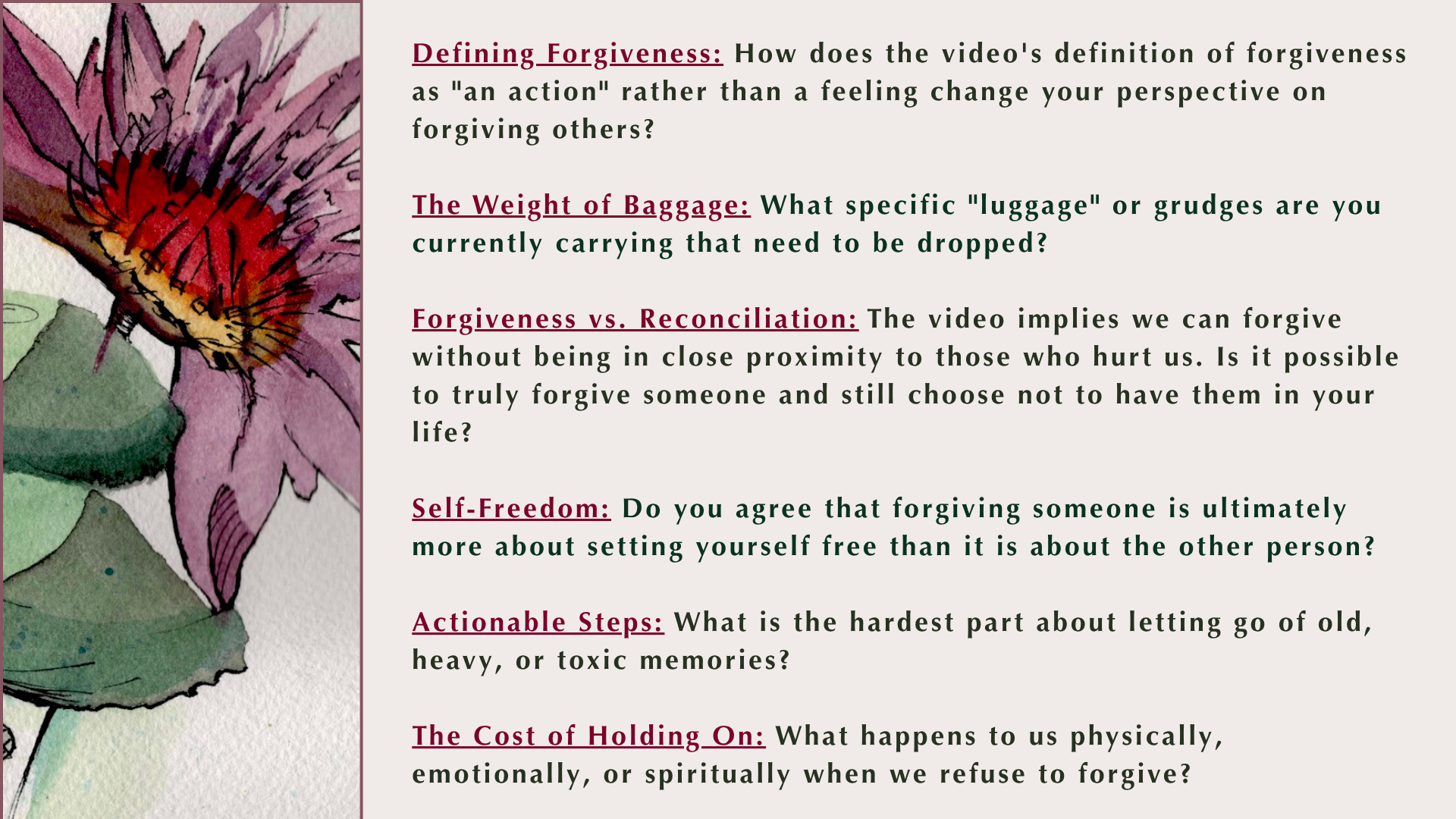 Slides from Forgiveness - The Road to Healing