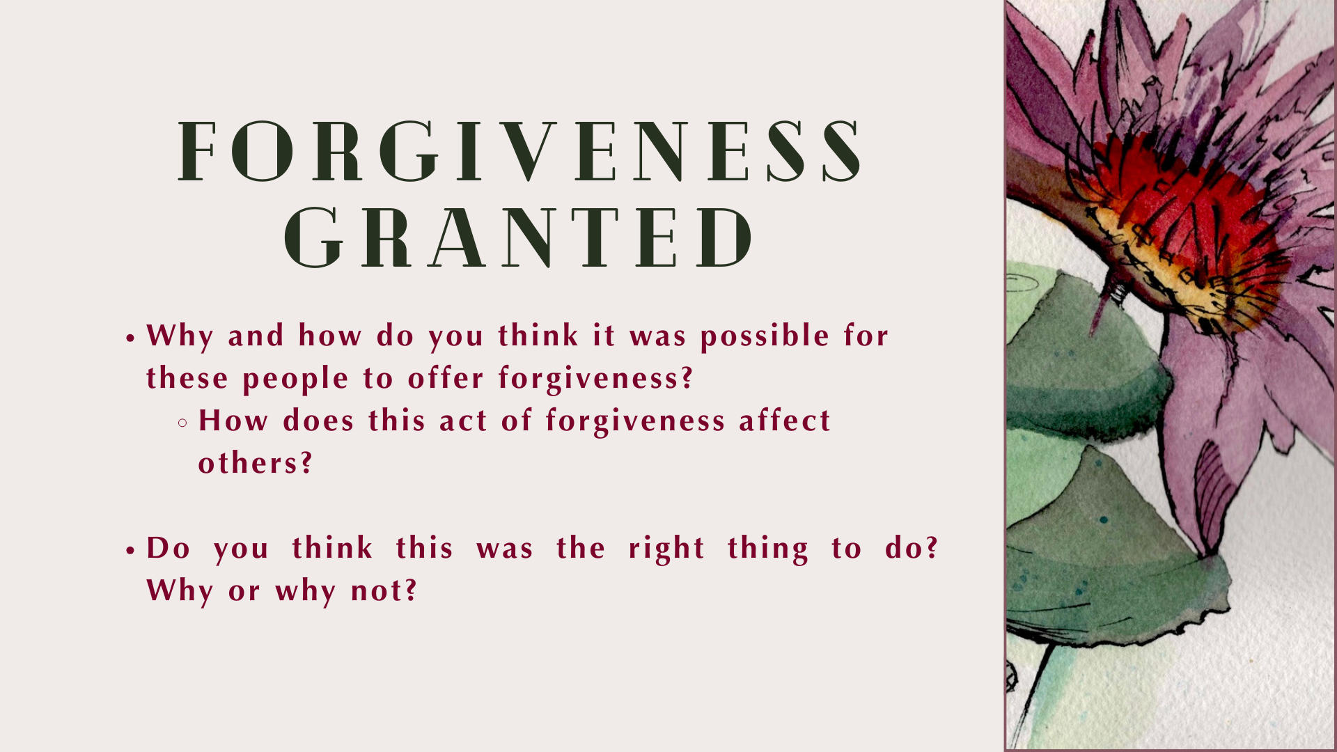 Slides from Forgiveness - The Road to Healing