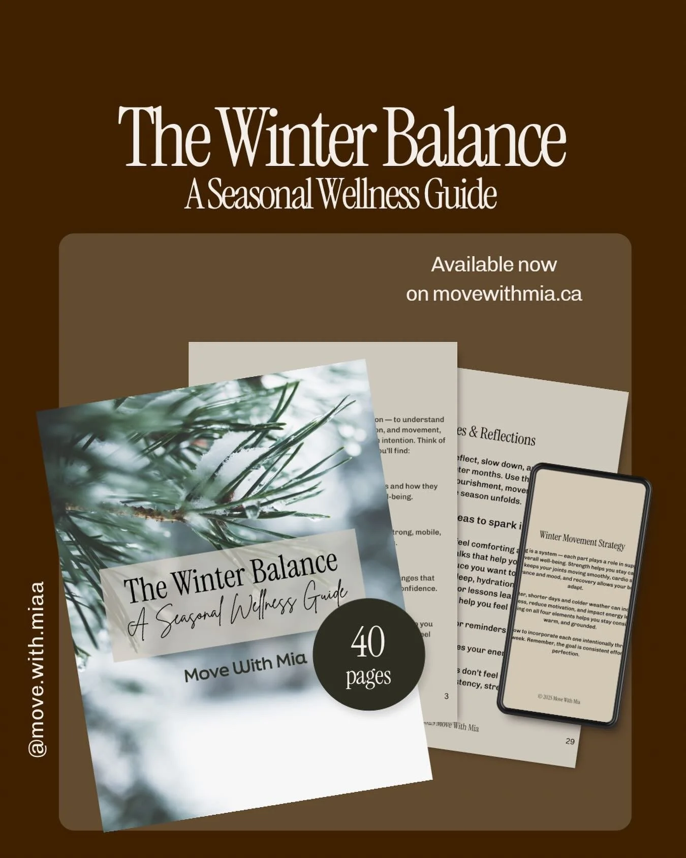 The Winter Balance: A Seasonal Wellness Guide❄️

This guide is designed to support you in staying active, nourished, and grounded as we settle into the rhythm of winter. Inside, you&rsquo;ll find:

👉 Insight into how winter affects your energy, mind