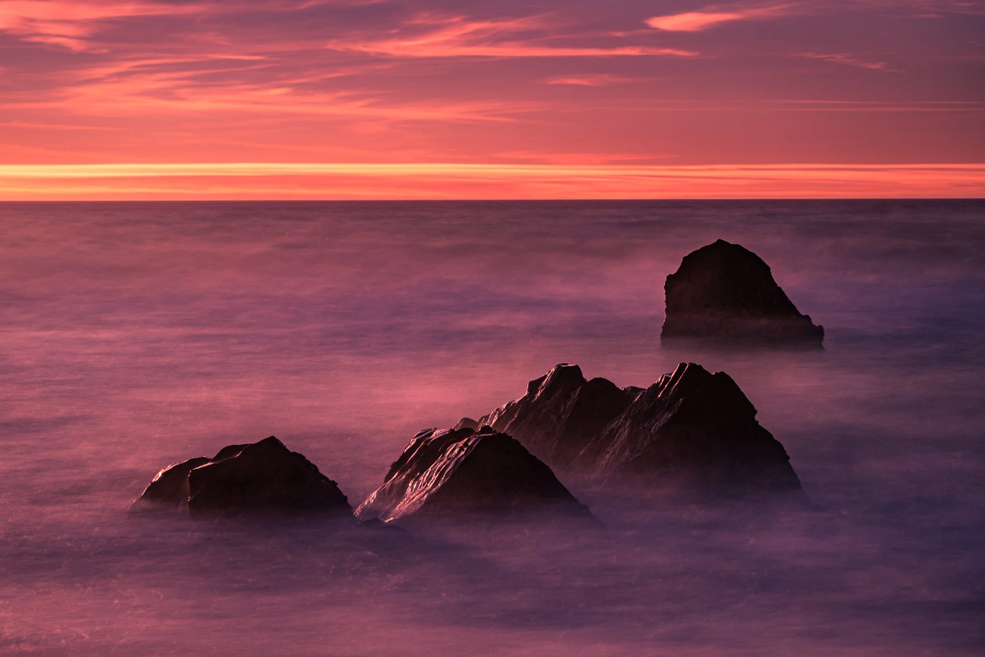 Long exposure of sunset at Garrapata State Beach. Image by Tobias Baldauf