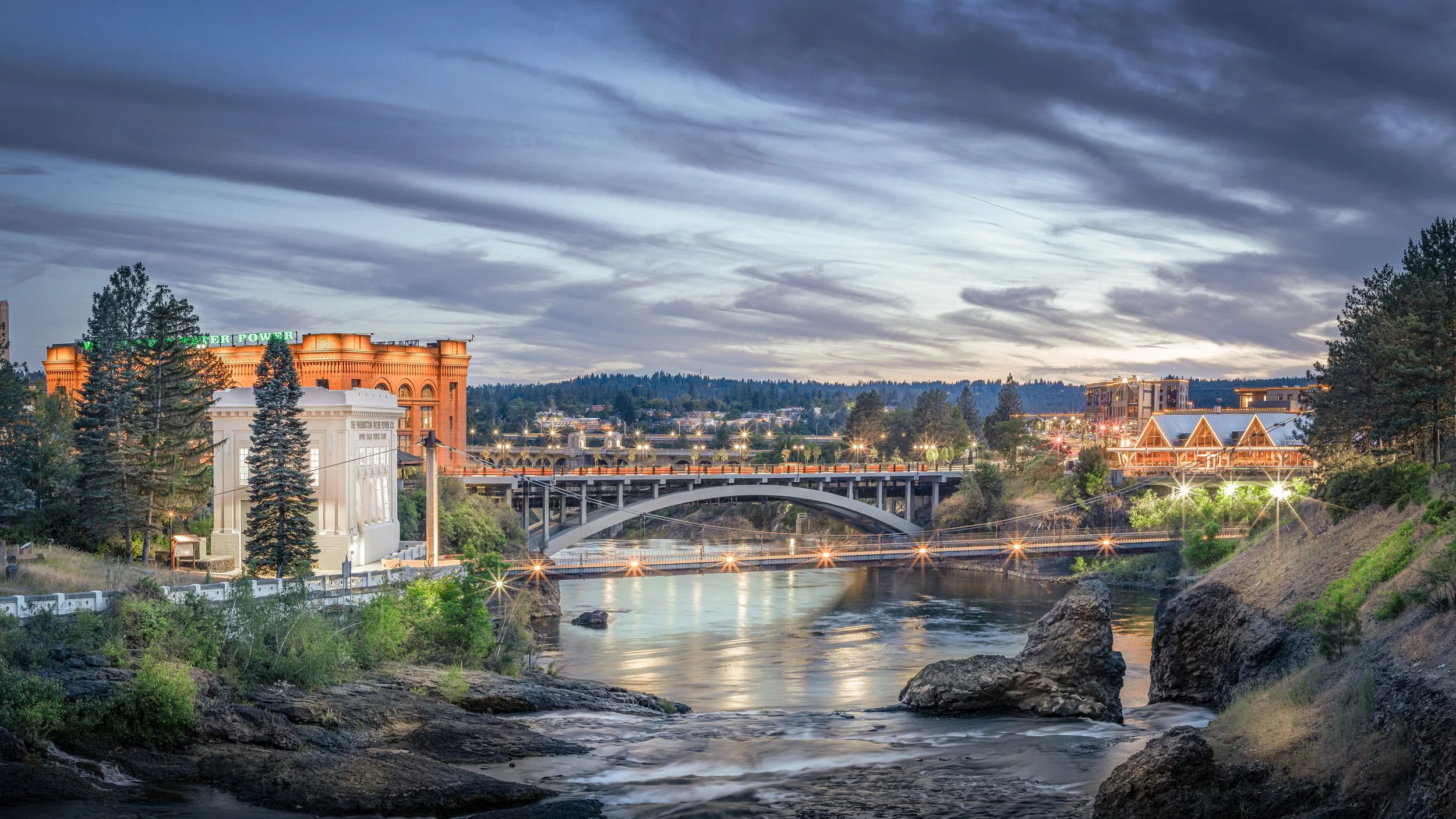 Blue Hour Spokane - 18x30" Framed Fine Art Print - Limited Edition of 5