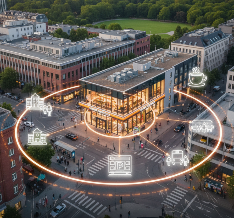 Standortvorteile im Radius: Wie die Nähe zu relevanten Nachbarschaftsfaktoren den Erfolg von Handelsstandorten bestimmt