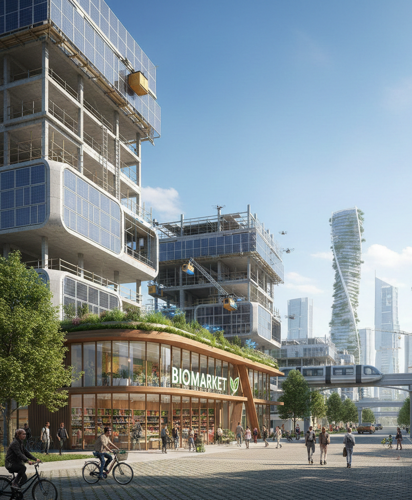 AI-generierte Standortentwicklungsprognose für einen Bioladen