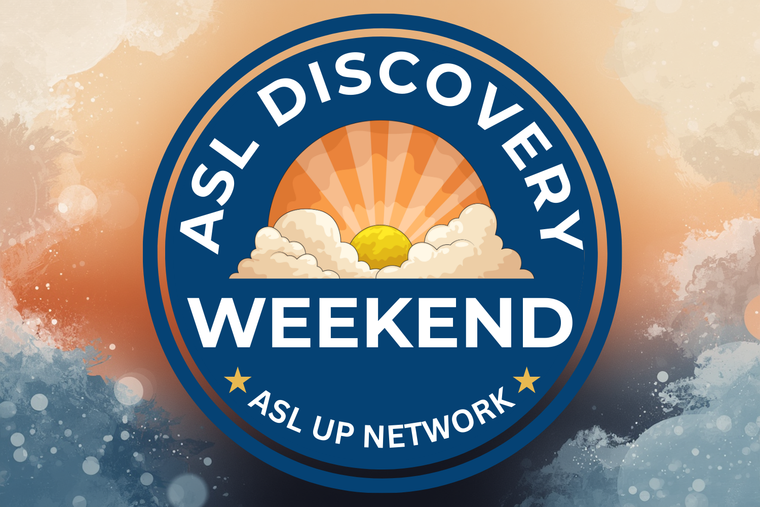 ASL Discovery Weekend logo for immersive American Sign Language events by ASL Up Network