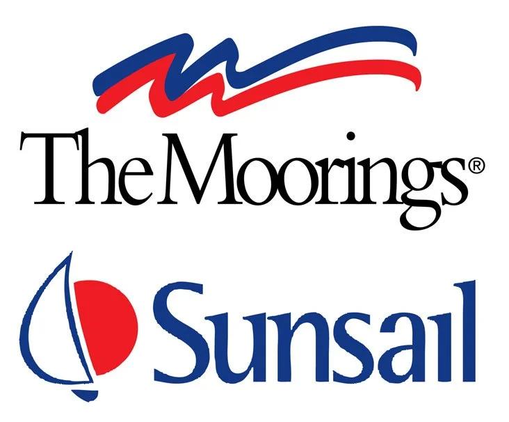 Logo of The Mornings and Sunsail, featuring red, white, and blue abstract wave design and sailboat icon.