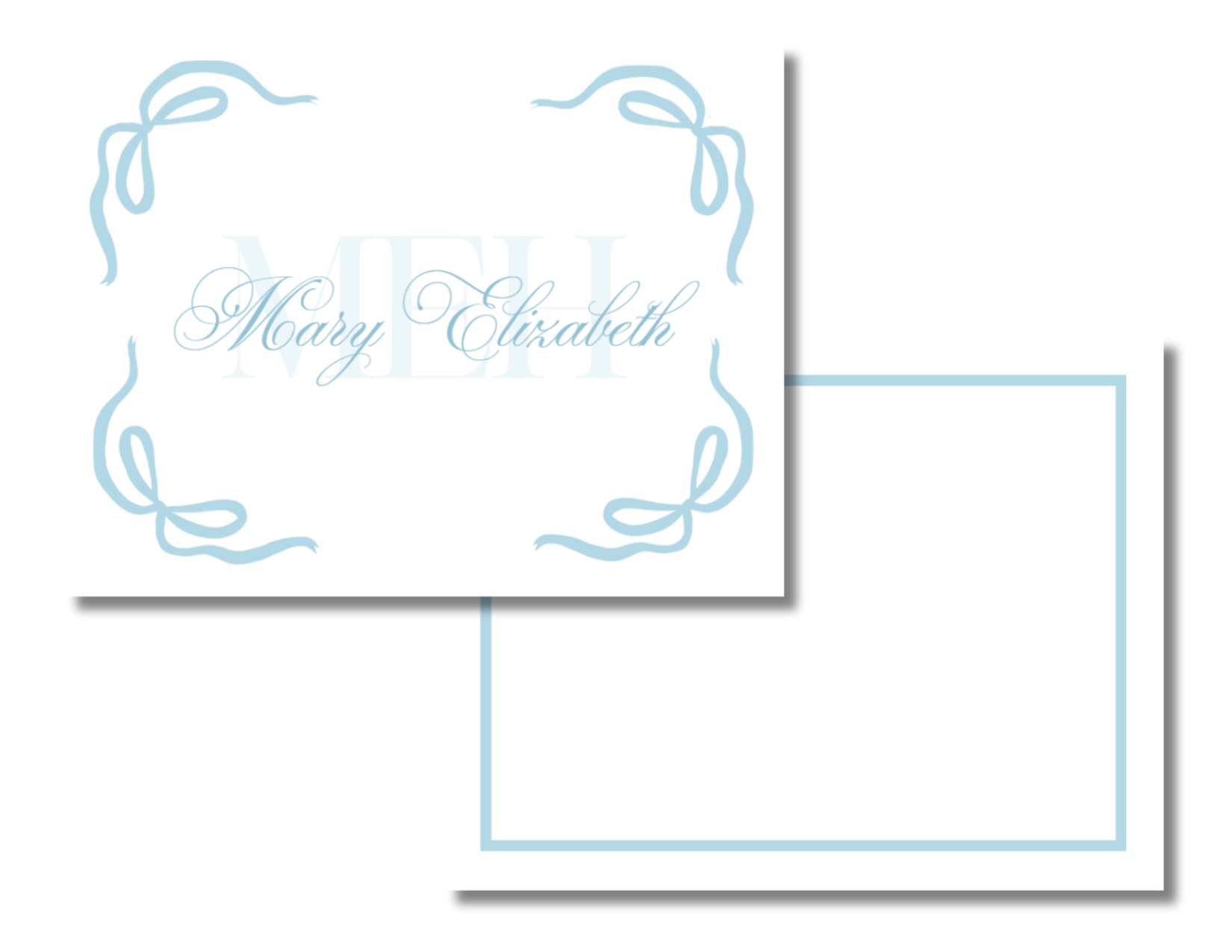 Classic Script Monogram Flat Cards
