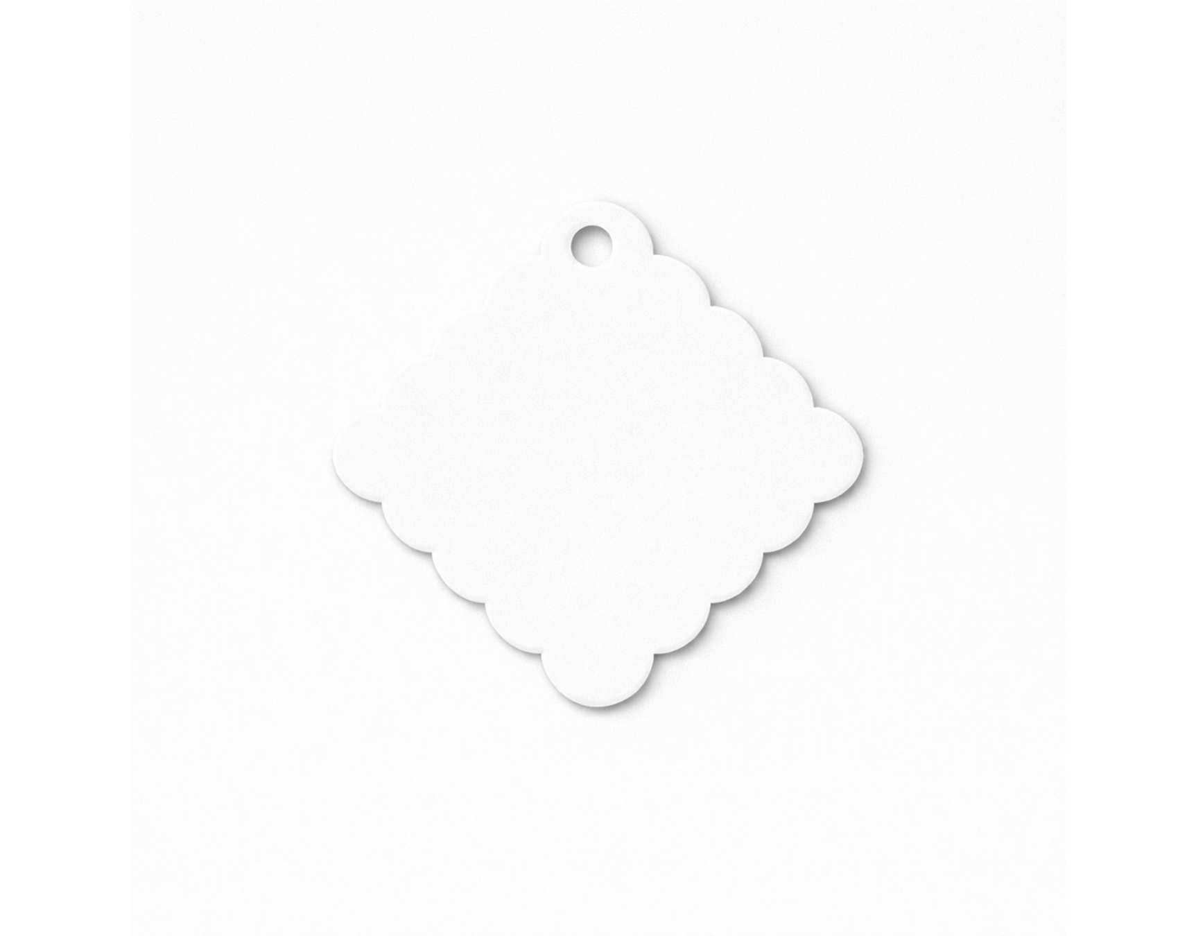 Scalloped Diamond Custom Gift Tag