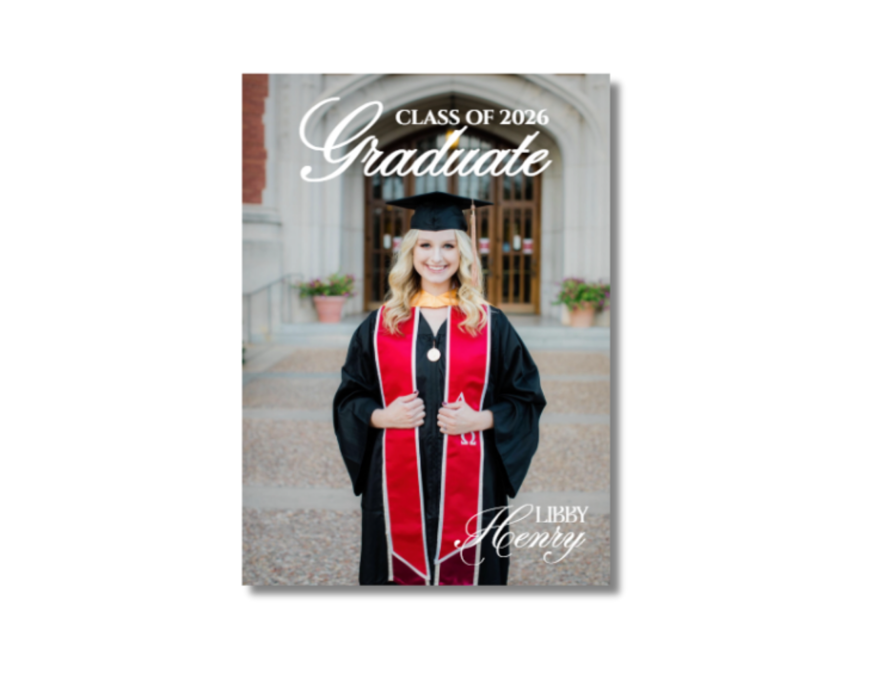 Full Bleed Script Grad Announcement