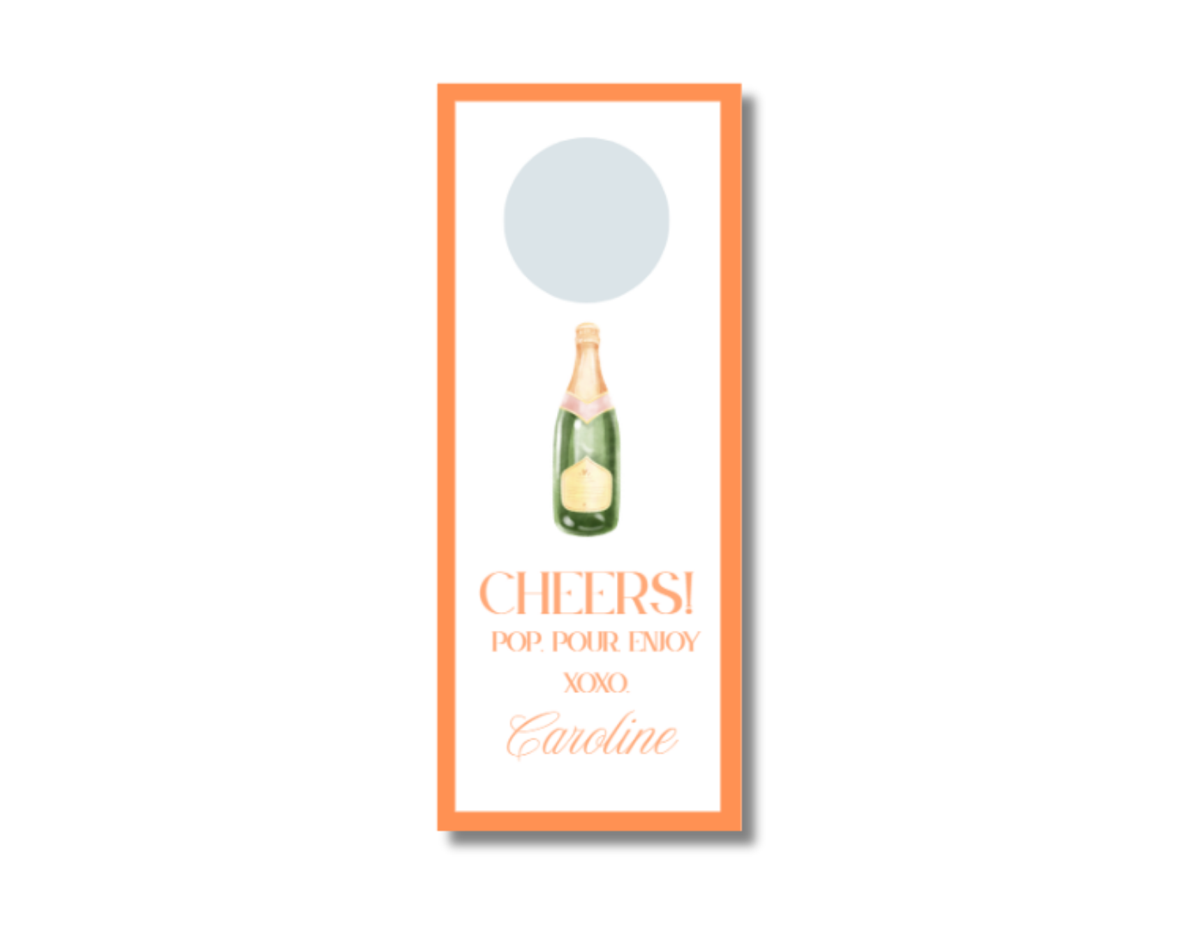 Pop, Pour, Enjoy Bottle Wine Tag