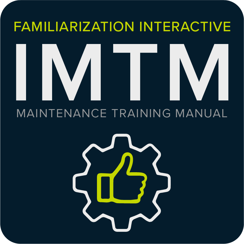 Cover of an IMTM maintenance training manual featuring a gear with a thumbs-up icon inside.