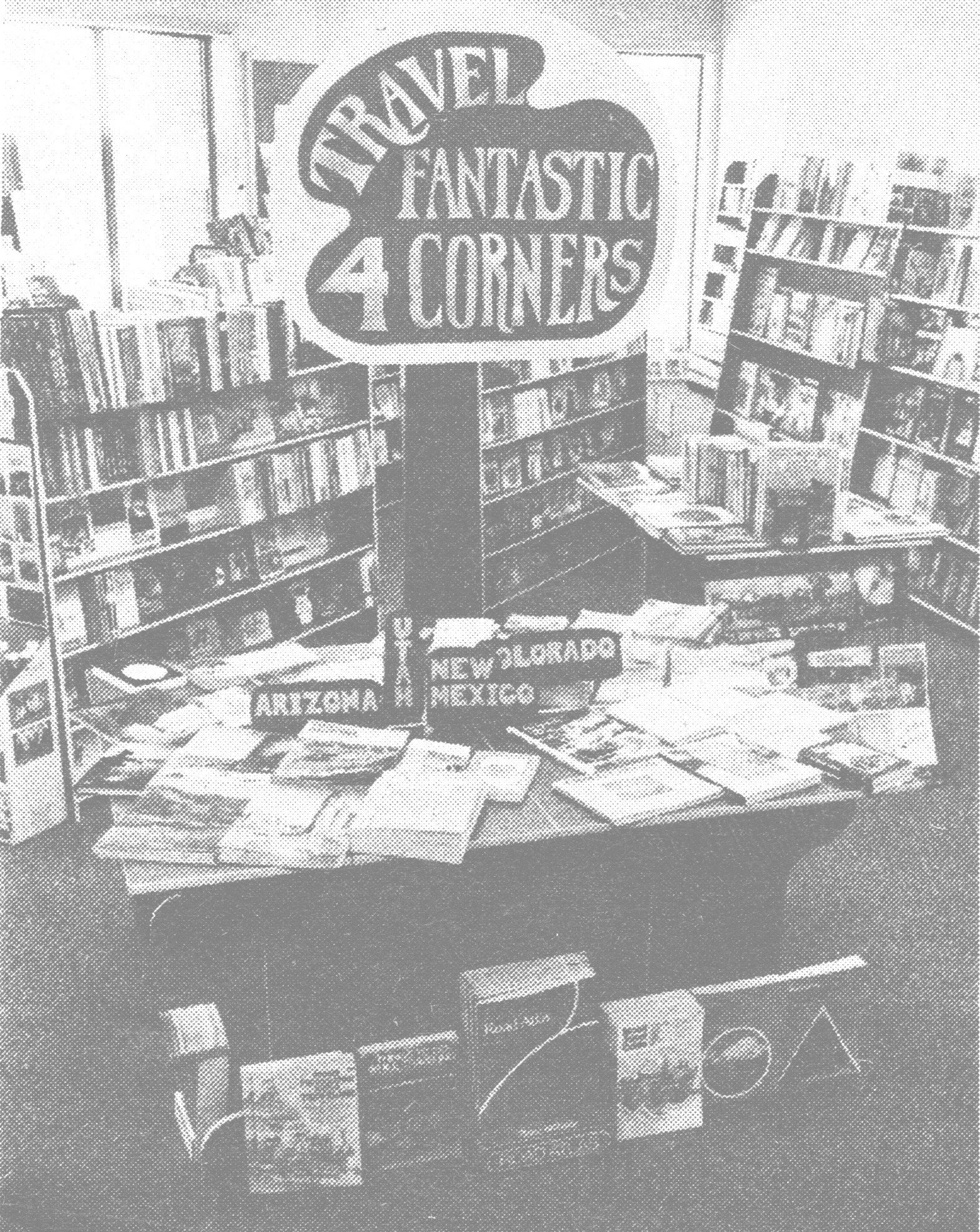 Inside the Avalanche Bookstore in Durango, Colorado in April, 1977.