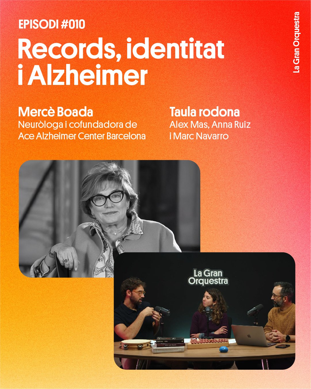 En el des&egrave; i &uacute;ltim cap&iacute;tol de la primera temporada de La Gran Orquestra, parlem de l&rsquo;Alzheimer, una malaltia que desafia la mem&ograve;ria, la identitat i els vincles que ens construeixen com a persones. 🧠

En aquest episo