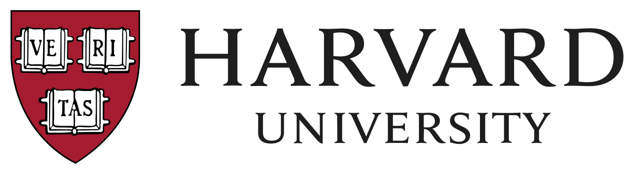 Harvard University logo featuring shield with text 'VERITAS' and 'HARVARD UNIVERSITY' next to it.