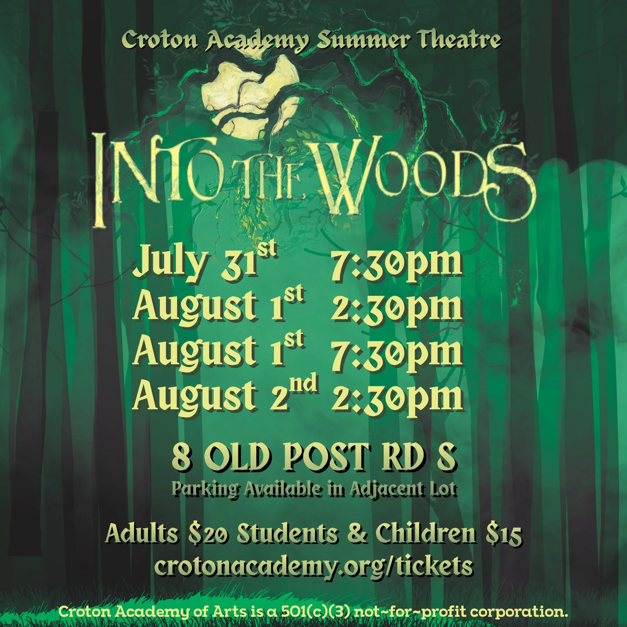 Into the Woods tickets are on sale - link in bio! This is possibly our most ambitious show to date and we can&rsquo;t wait for everyone to see it. Welcome to the woods!

#crotonacademy #crotoncommunity #intothewoods #teentheatre #teenmusical