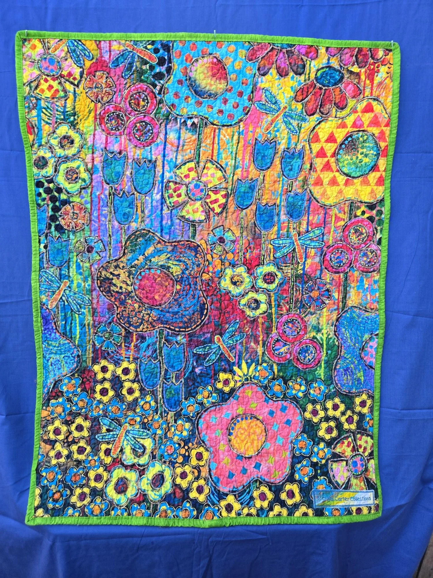 (30"x40") Baby Quilt1 Front View.  Distinct, colourful fabric design baby quilt
$125