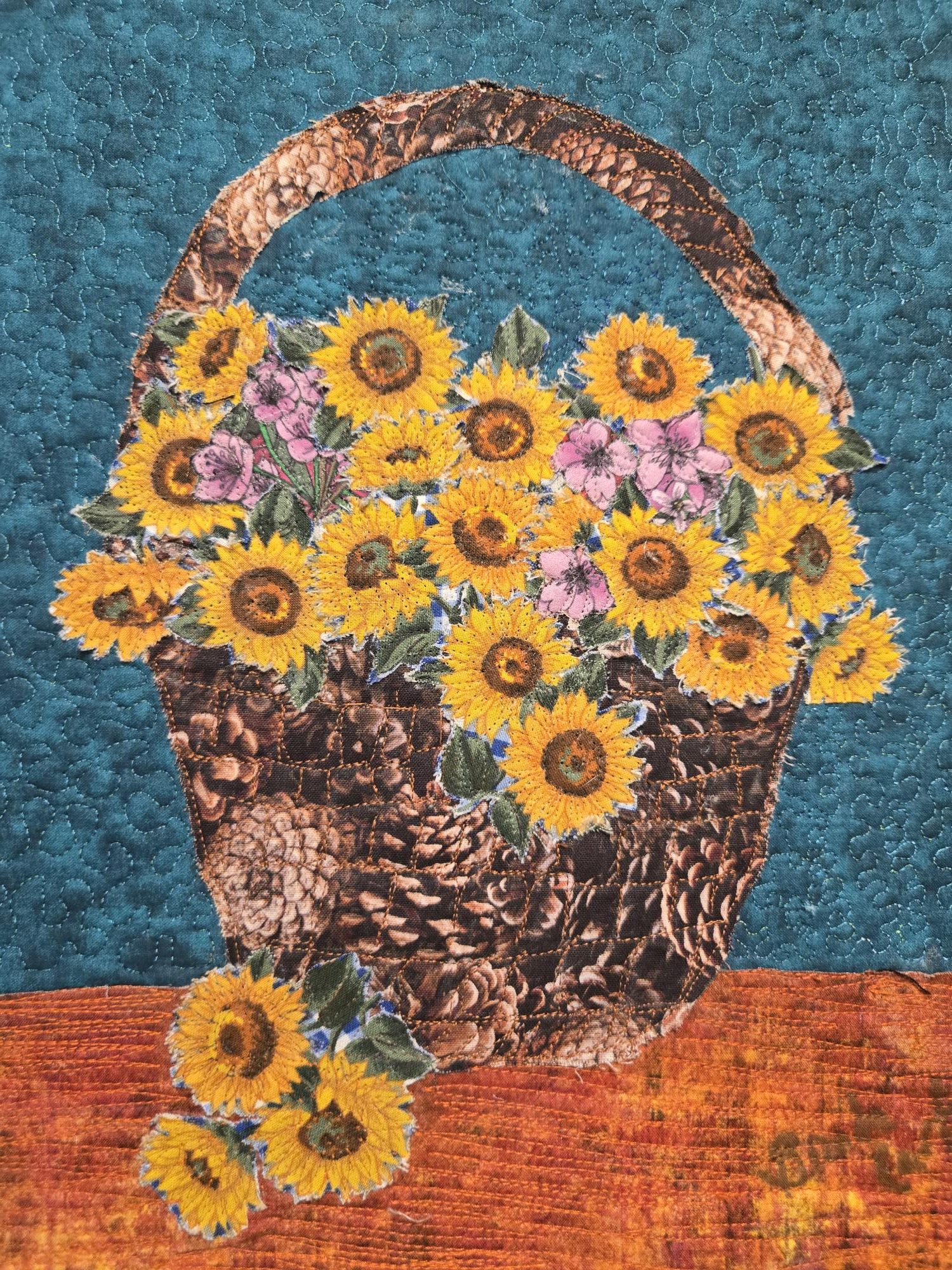 SUNFLOWERS IN BASKET Original Art