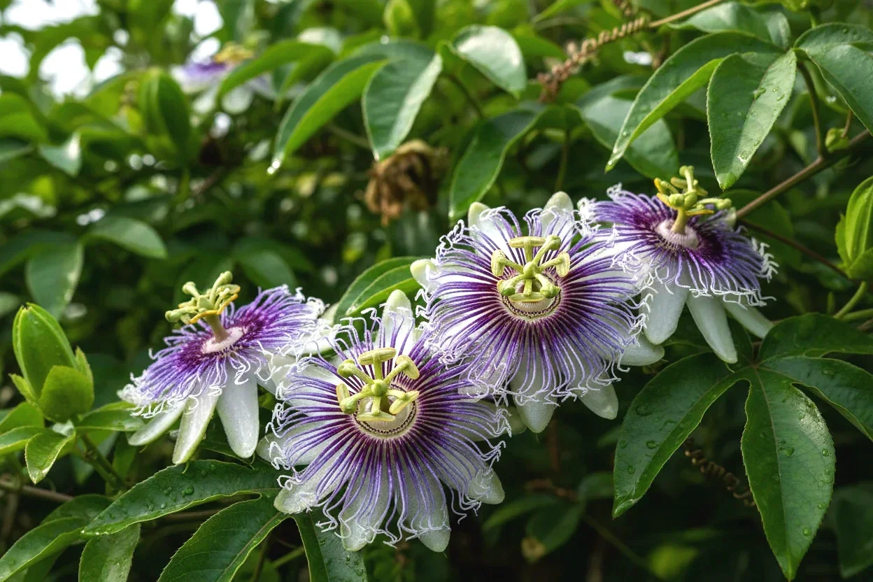 Florida native maypop passionflower in St. Petersburg, Florida.