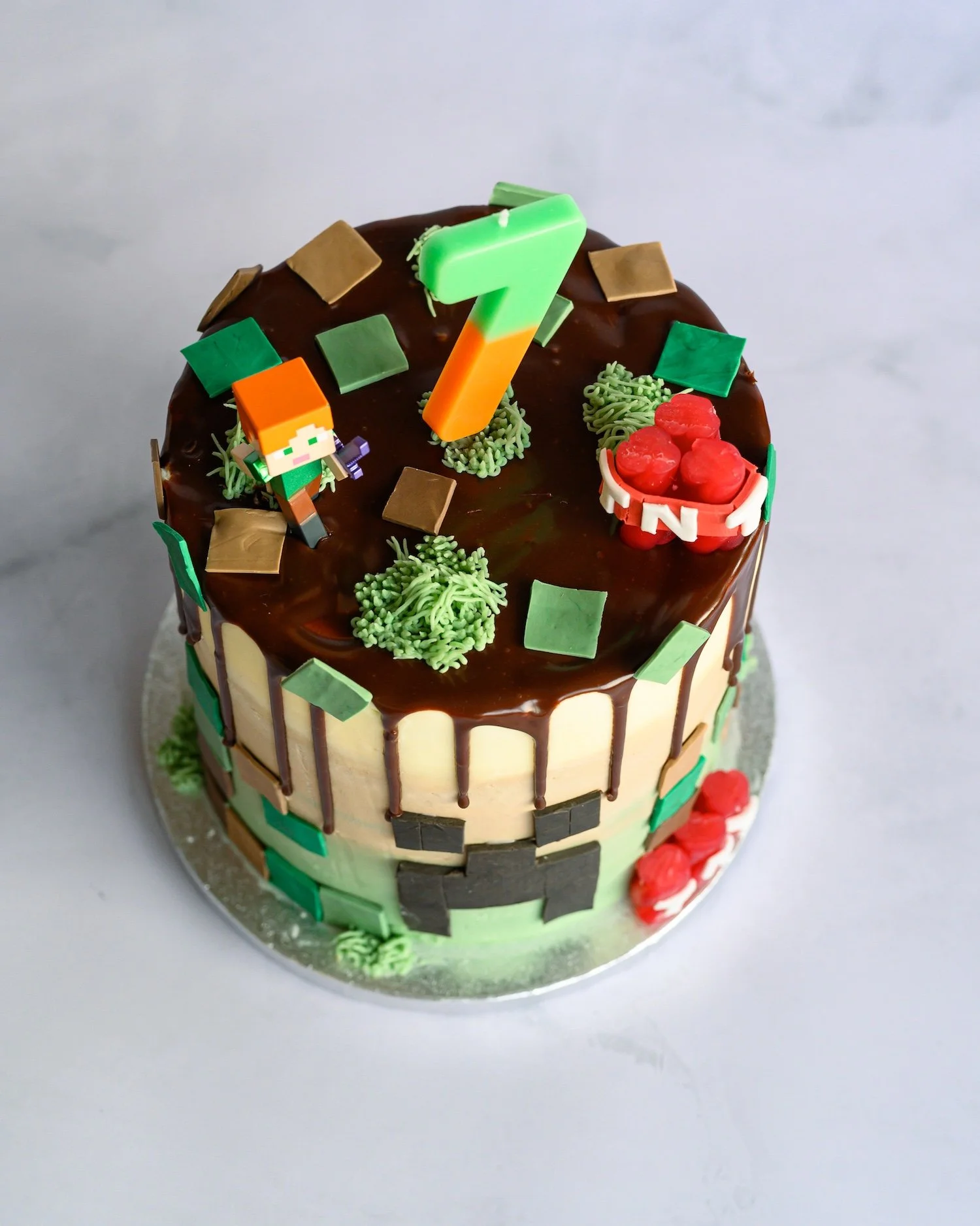 Minecraft-Inspired Cake