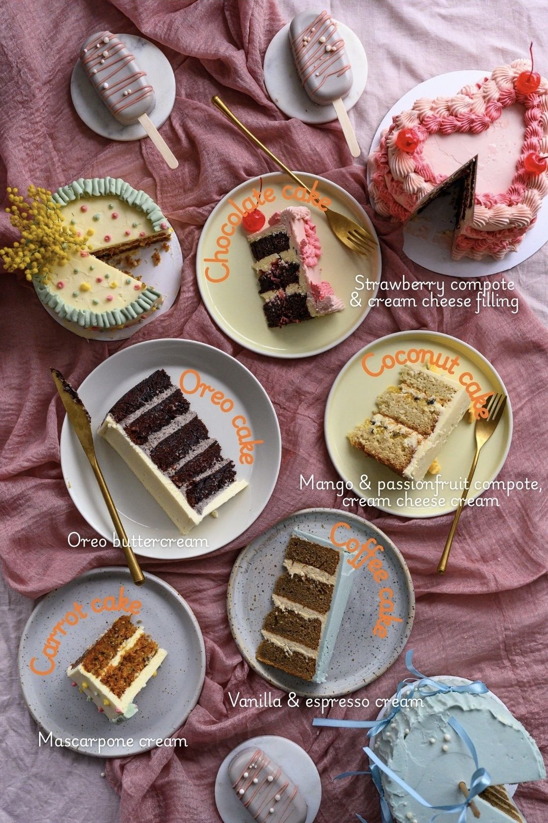 Popular cake flavours and fillings