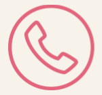 Icon of a pink telephone handset inside a pink circle