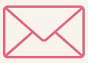 A pink-outlined envelope icon on a white background.