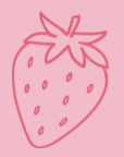 Pink outline drawing of a strawberry