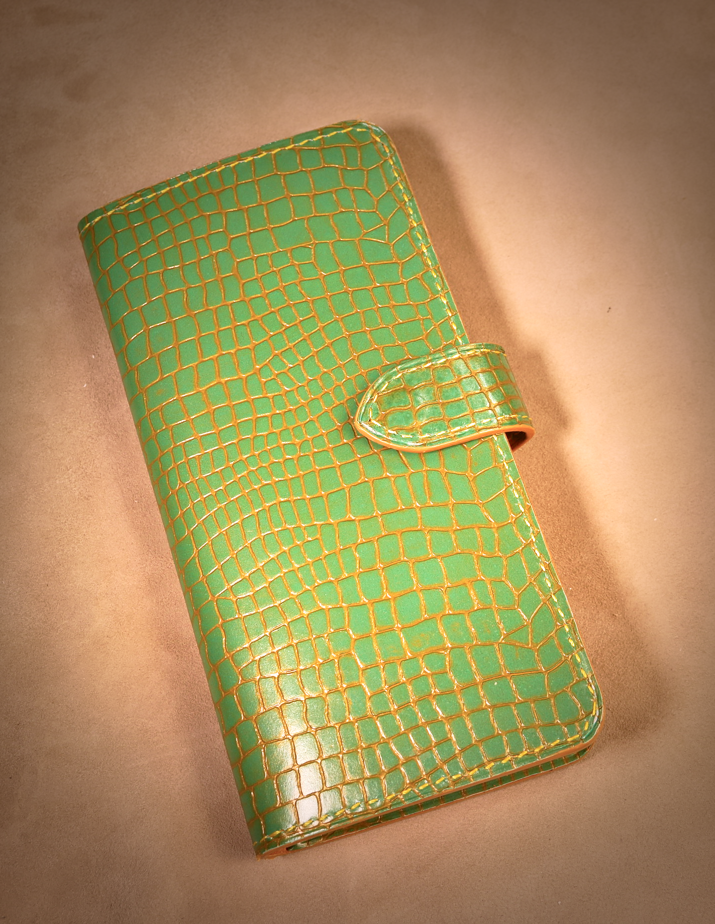 Embossed Gator Long Wallet/Clutch